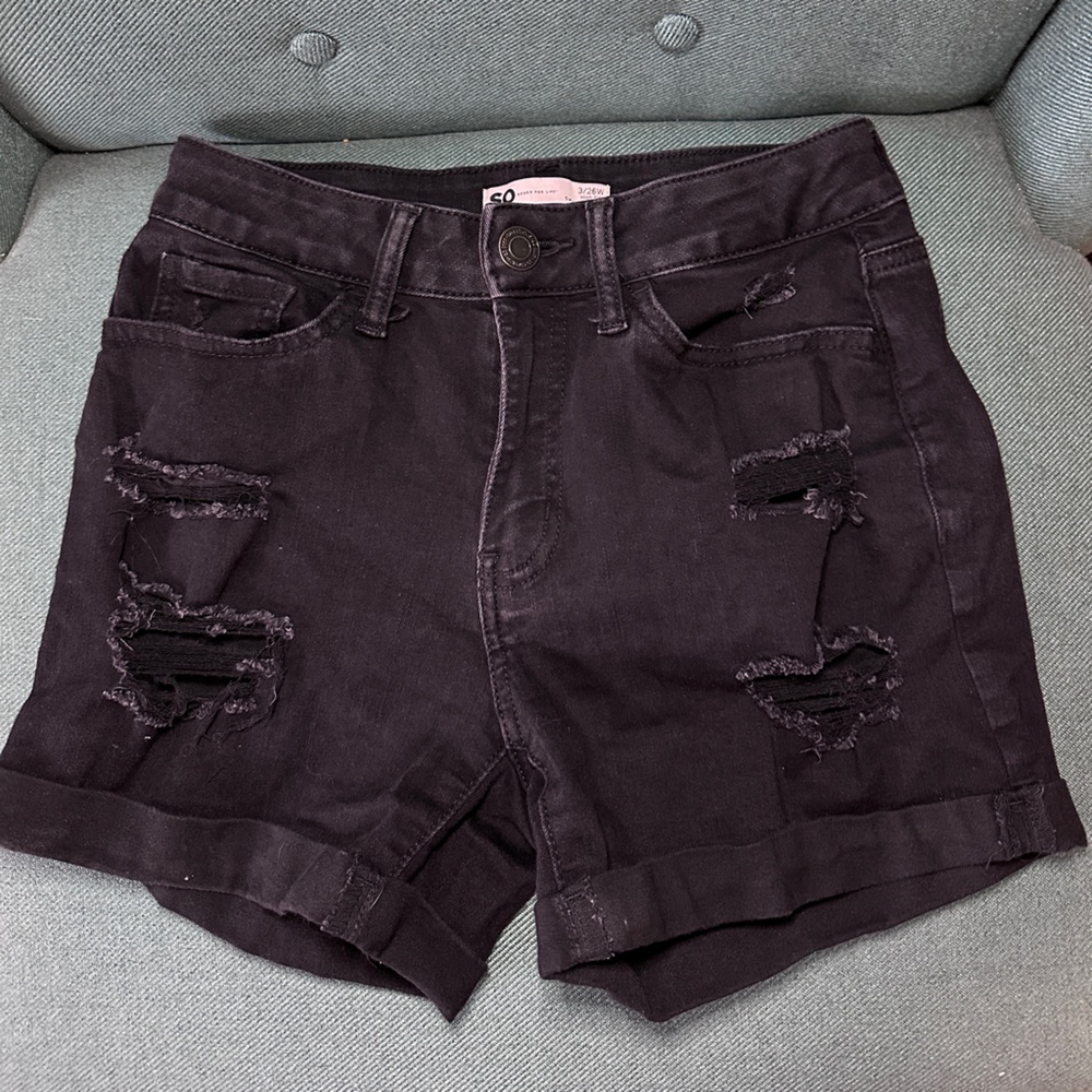 Black Jean Shorts